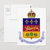 Carte Postale Armoiries du Québec Logo officiel du Canada Herald (Devant / Derrière)