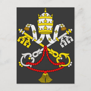 Carte Postale Armoiries du Vatican Emblème Premium Beaux-Arts