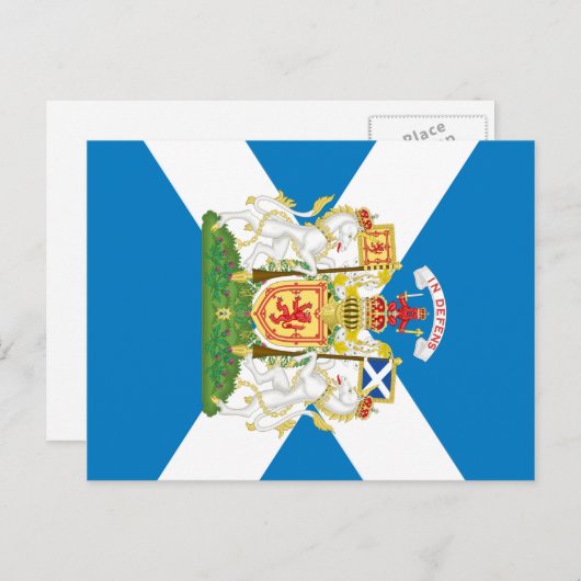 Carte Postale Armoiries et drapeau écossais (Devant / Derrière)