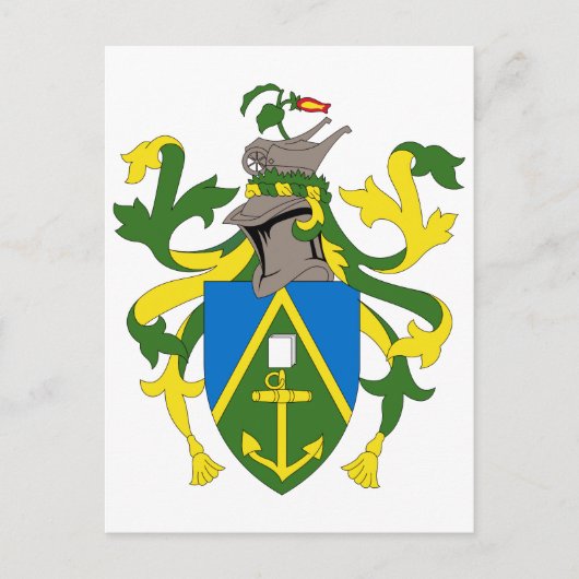 Carte Postale Armoiries Officielles Des Îles Pitcairn Heraldry (Devant)