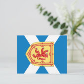 Carte Postale Armoiries royales de l'Écosse et drapeau (Debout devant)