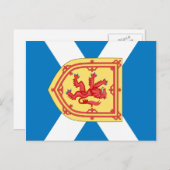 Carte Postale Armoiries royales de l'Écosse et drapeau (Devant / Derrière)