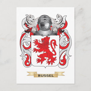 Carte Postale Armoiries Russell (Blason de Famille)