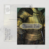 Carte Postale Armure de Chevalier Merci (Devant / Derrière)