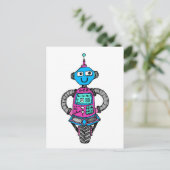Carte Postale Arnie Robot : Rose et bleu (Debout devant)