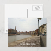Carte Postale Arno, Pise, Italie (Devant / Derrière)
