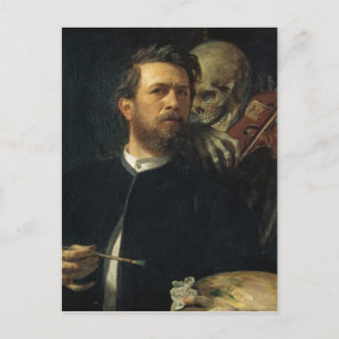 Carte Postale Arnold Böcklin - Autoportrait avec la mort