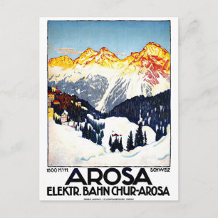 Carte Postale Arosa, station de montagnes, Suisse, vintage