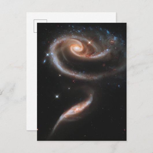 Carte Postale Arp 273, galaxies en interaction dans Andromède. (Devant / Derrière)