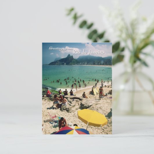 Carte postale "Arpoador Beach, Rio de Janeiro" (Debout devant)