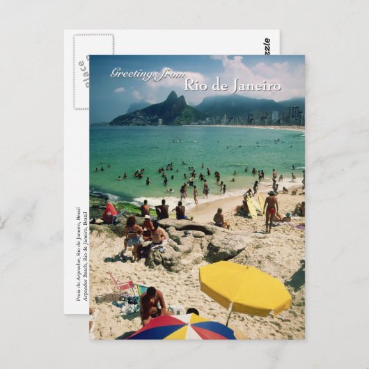 Carte postale "Arpoador Beach, Rio de Janeiro" (Devant / Derrière)