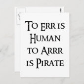 Carte Postale Arr est Pirate (Devant / Derrière)