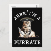 Carte Postale Arr ! Je suis un purrate (Devant / Derrière)