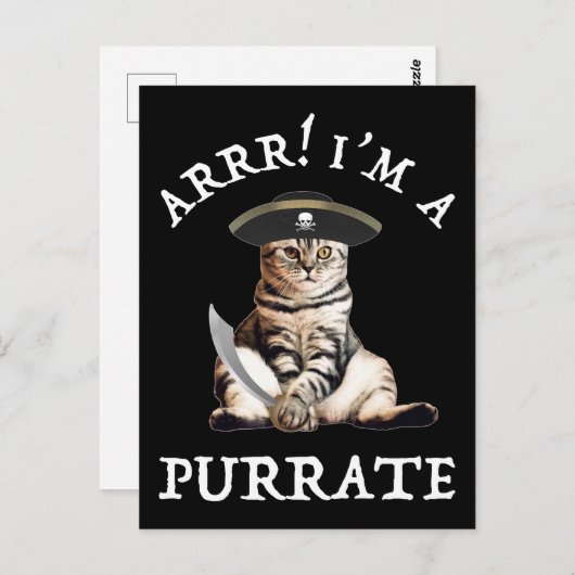 Carte Postale Arr ! Je suis un purrate (Devant / Derrière)