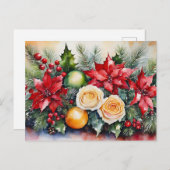Carte Postale Arrangement floral de Noël (Devant / Derrière)