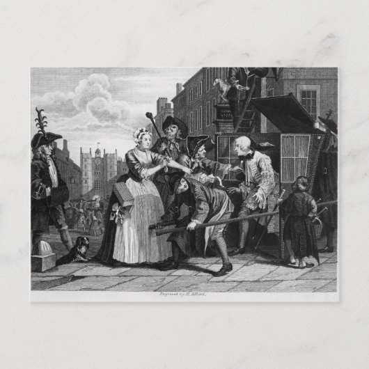 Carte Postale Arrestation pour dette, assiette V (Devant)