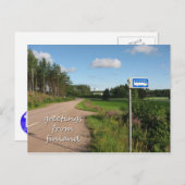 Carte Postale Arrêt de bus à la campagne en Finlande (Devant / Derrière)