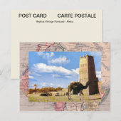 Carte Postale Arrêt de chameau dans le désert (Devant / Derrière)