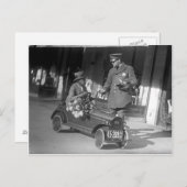 Carte Postale Arrêt de la circulation automobile à pédales, 1922 (Devant / Derrière)