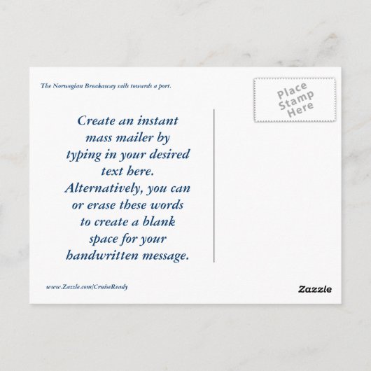 Carte Postale Arrêt en cours (Dos)