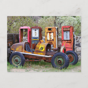 Carte Postale Arrêt final de la course de voiture