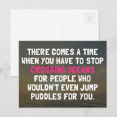 Carte Postale Arrêter de traverser la citation Oceans (Devant / Derrière)