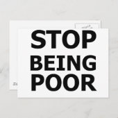 Carte Postale Arrêter d'être pauvre (Devant / Derrière)