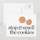 Carte Postale Arrêter et sentir les cookies (Devant / Derrière)