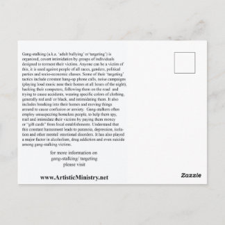 Carte Postale Arrêter Gang Stalking POSTCARD