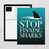 CARTE POSTALE ARRÊTER LA RECHERCHE DES REQUINS (Devant / Derrière)