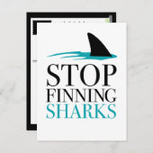 CARTE POSTALE ARRÊTER LA RECHERCHE DES REQUINS (Devant / Derrière)