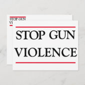 Carte Postale Arrêter la violence armée (Devant / Derrière)