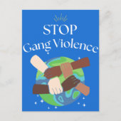 Carte Postale Arrêter la violence des gangs mains liées (Devant)