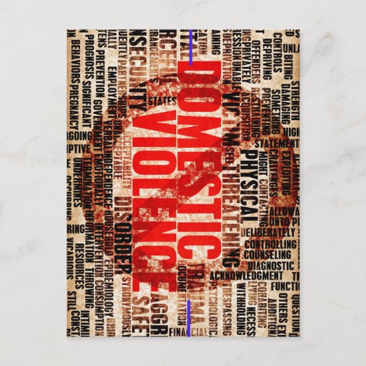 Carte Postale Arrêter la violence domestique (Devant)