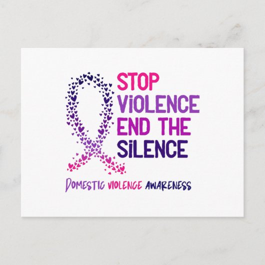 Carte Postale Arrêter la violence et le silence sur la violence  (Devant)