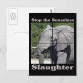 Carte Postale Arrêter l'abattage-éléphant (Devant / Derrière)