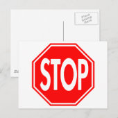 Carte Postale Arrêter le signe (Devant / Derrière)