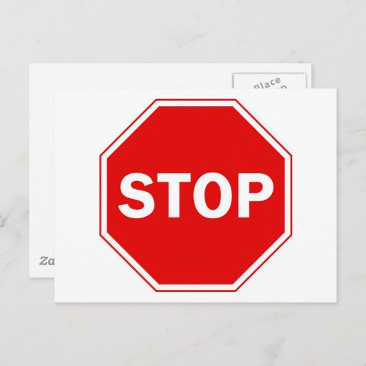 Carte Postale Arrêter le signe (Devant / Derrière)