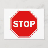 Carte Postale Arrêter le signe (Devant)