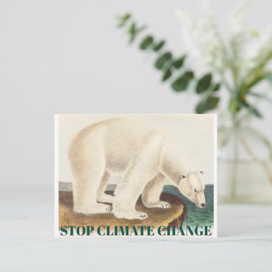 Carte Postale Arrêter les changements climatiques Menacé Ours po (Debout devant)