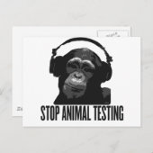Carte Postale arrêter l'expérimentation animale (Devant / Derrière)