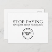 Carte Postale Arrêtez de payer l'agriculture immobilière d'un au (Devant / Derrière)