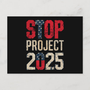 Carte Postale Arrêtez le Projet 2025 Trump Biden Vintage