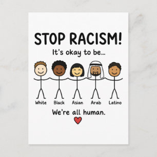 Carte Postale Arrêtez le racisme, nous sommes tous humains