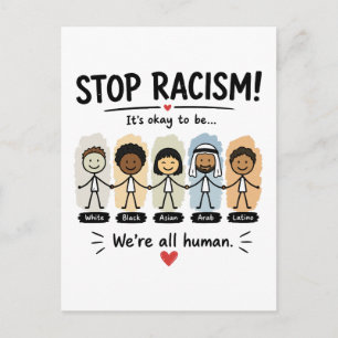 Carte Postale Arrêtez le racisme, nous sommes tous humains