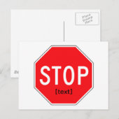 Carte Postale Arrêtez le signe pour une cause (Devant / Derrière)