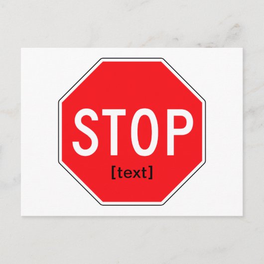 Carte Postale Arrêtez le signe pour une cause (Devant)