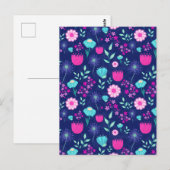 Carte Postale Arrière - plan à motif floral mignon (Devant / Derrière)