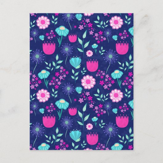 Carte Postale Arrière - plan à motif floral mignon (Devant)