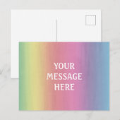 Carte Postale Arrière - plan aquarelle - Customisez votre propre (Devant / Derrière)